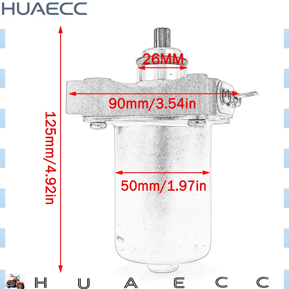 96928R Starter Motor for Piaggio ZIP 100 50 Liberty 4T 100 2011-2014 Fly 4T 100 2007 2008 2009 2010 2011 2012 2013 2014 view 6