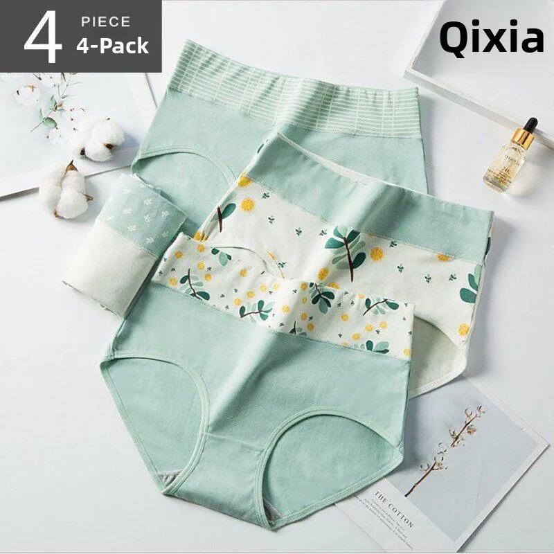 Comfortable Breathable Cotton Underwear High Waist Panties Women's Innerwear Abdomen Slimming Cute Japanese Style
