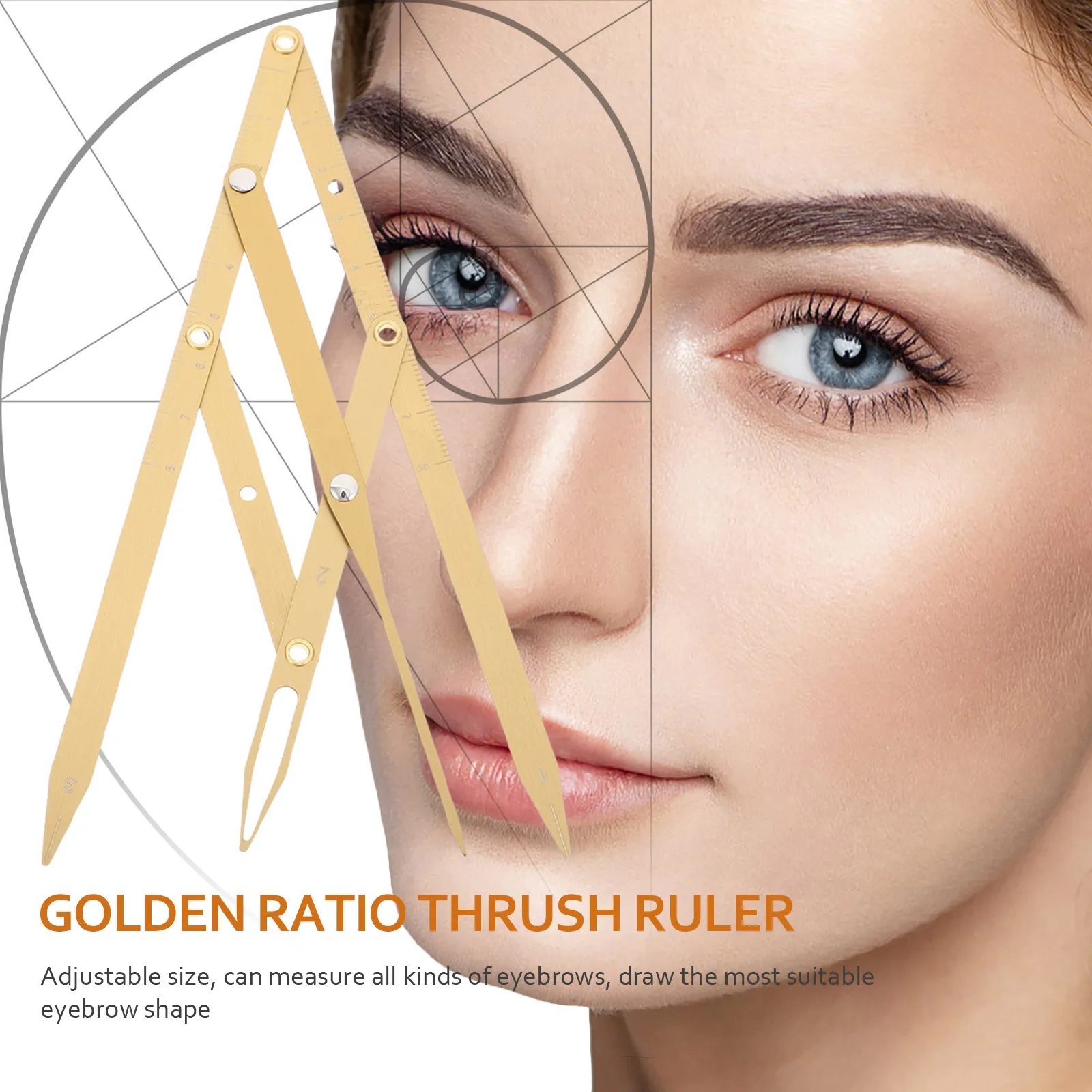 

Eyebrow Measuring Ruler Microblading Gold Ratio Stainless Steel Positioning Golden Tool