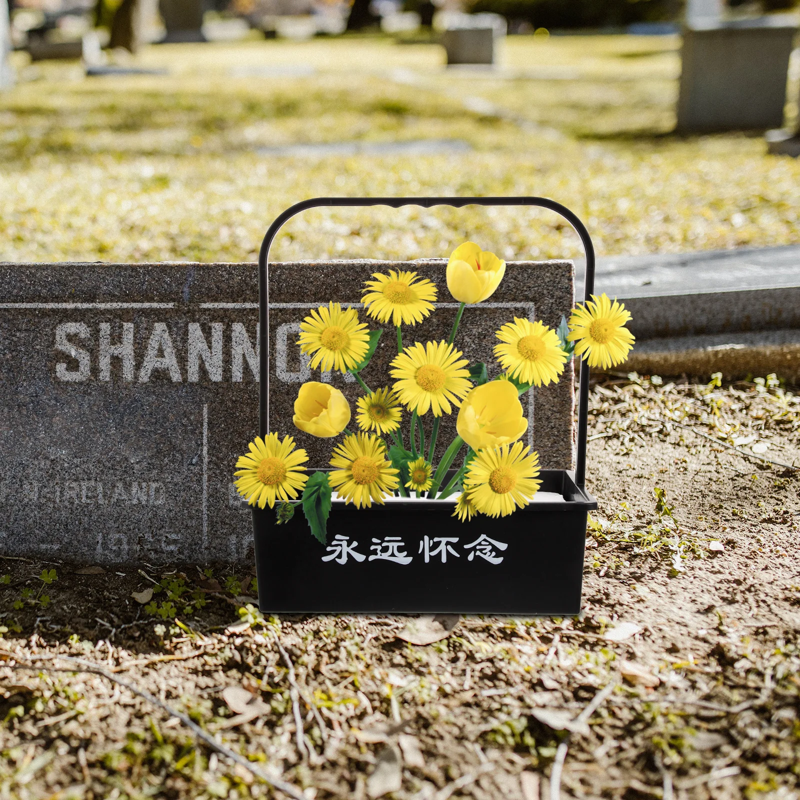 

Plastic Flower Basket Sacrifice Packaging Container for Tomb-Sweeping Day Cemetery Decoration Grave Flower Basket