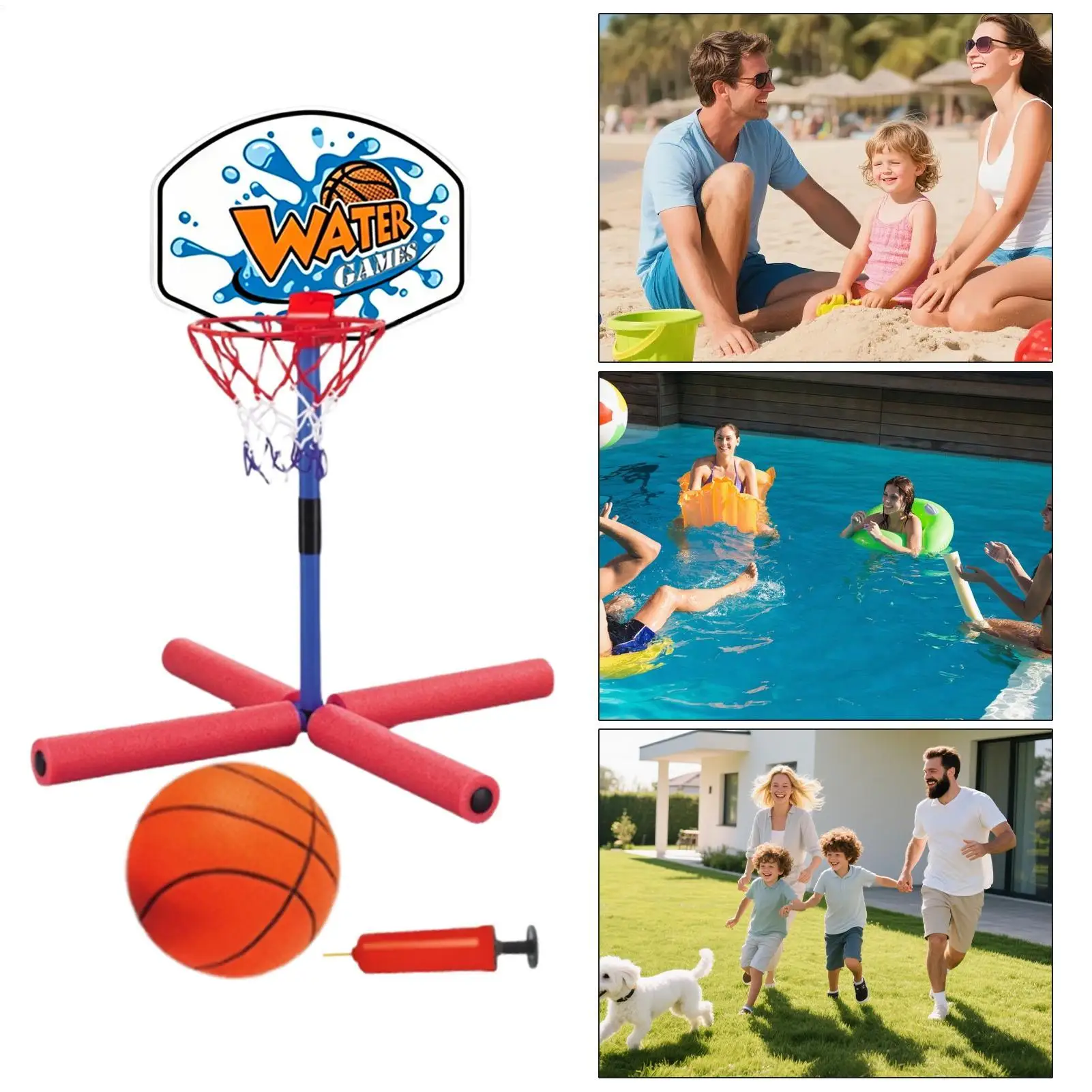 

Pool Basketball Hoop Fun Interactive Floating Entertainment Toy Pool Basketball Hoop Toy For Parents Children Kids Family Yard