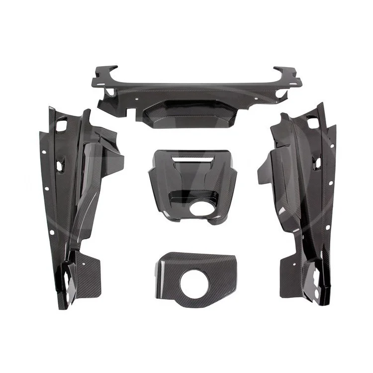 DRY CARBON FIBER ENGINE UNDERSCREEN SHIELD (5 PCS) for 2016-2017 for AUDI R8 V10 PLUS ENGINE COMPARTMENT COVERS