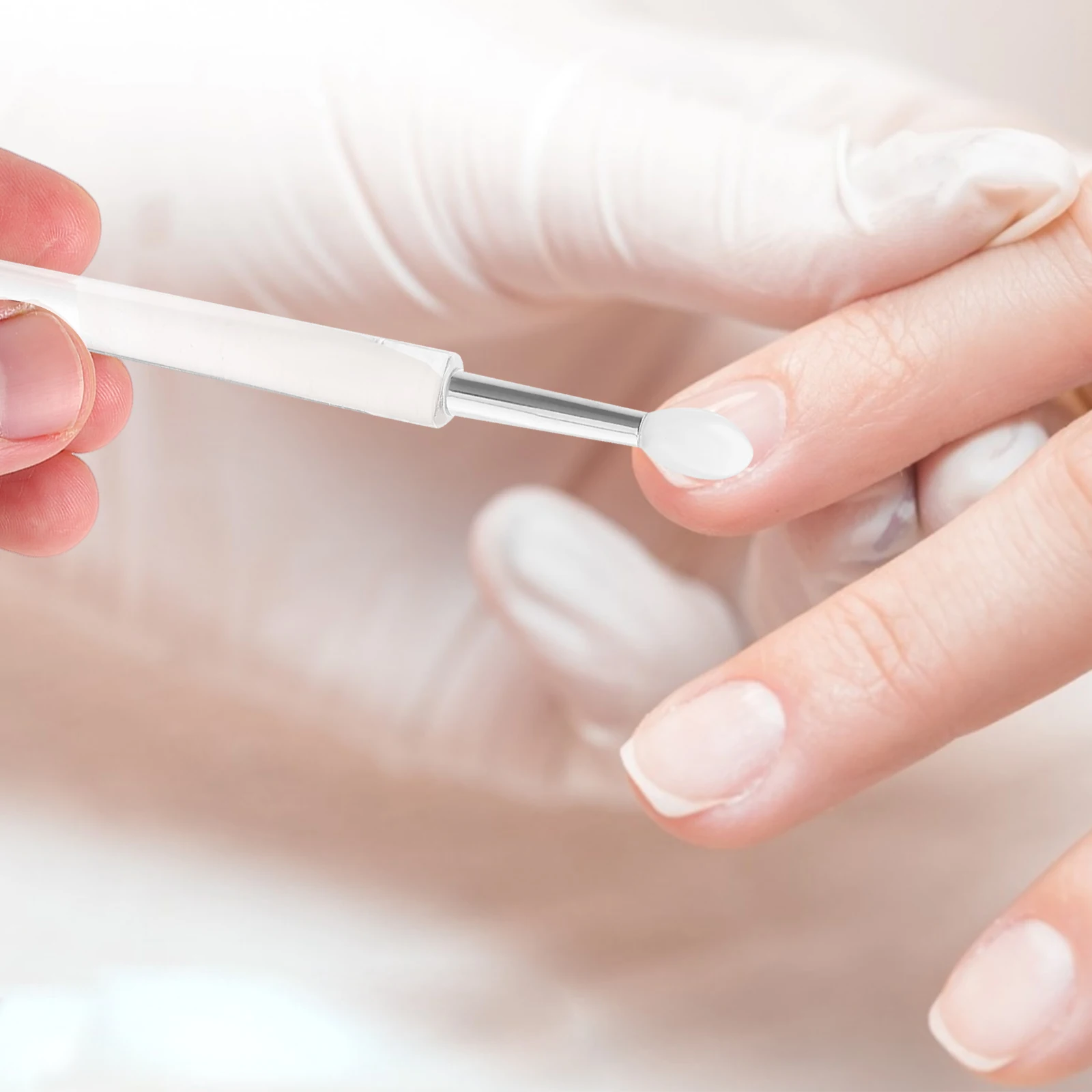 20 قطعة قابلة لإعادة الاستخدام سيليكون مسمار مسحوق أداة لينة شفافة قضيب العصي لمسمار الفن الكروم بريق الصباغ تطبيق #4