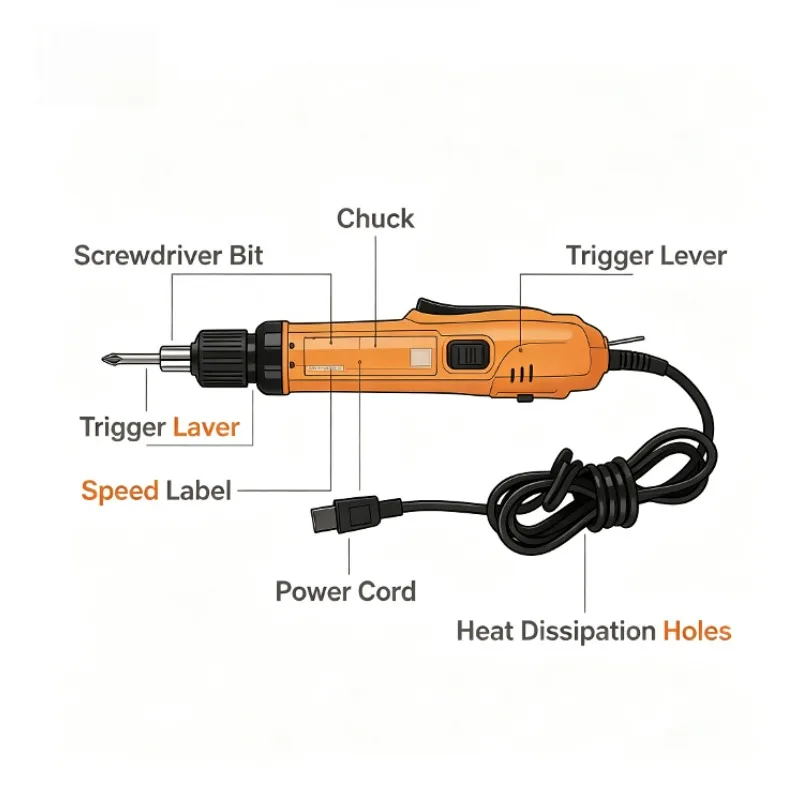 Straight Handle Short Electric Screwdriver Mini 801 802 S1/4 Screwdriver 220V Straight Tool for Home Industrial DIY Project