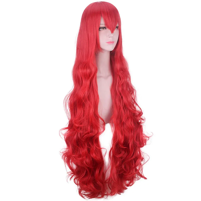 Peluca sintética larga ondulada rosa azul para Cosplay, juego de rol, disfraz de fiesta, pelo de fibra resistente al calor