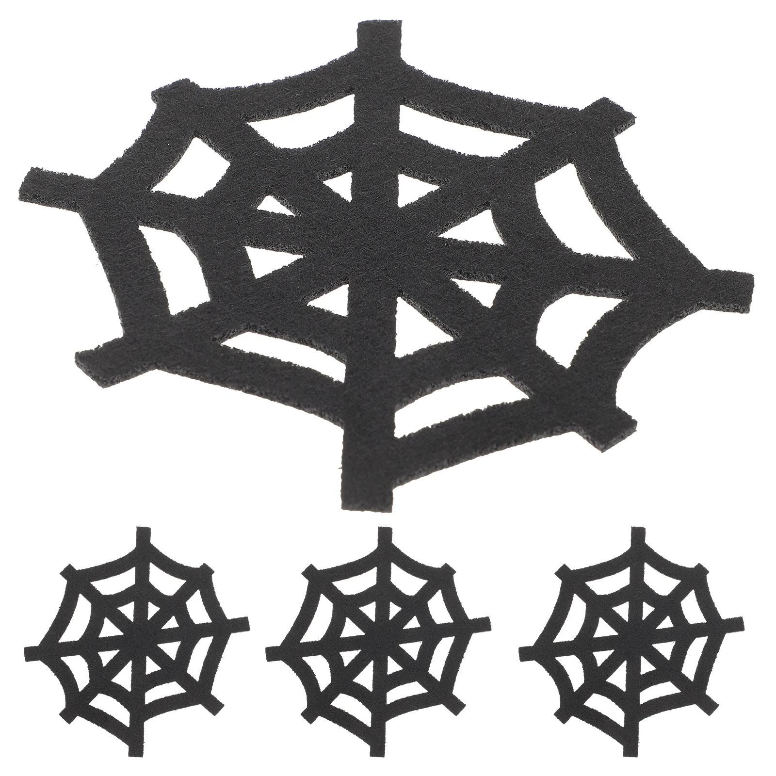 4pcs Halloween Spider Web Coasters Insulated Heat-Resistant Cup Mats Decorative Party Coasters For Home Bar Restaurant Spiderweb