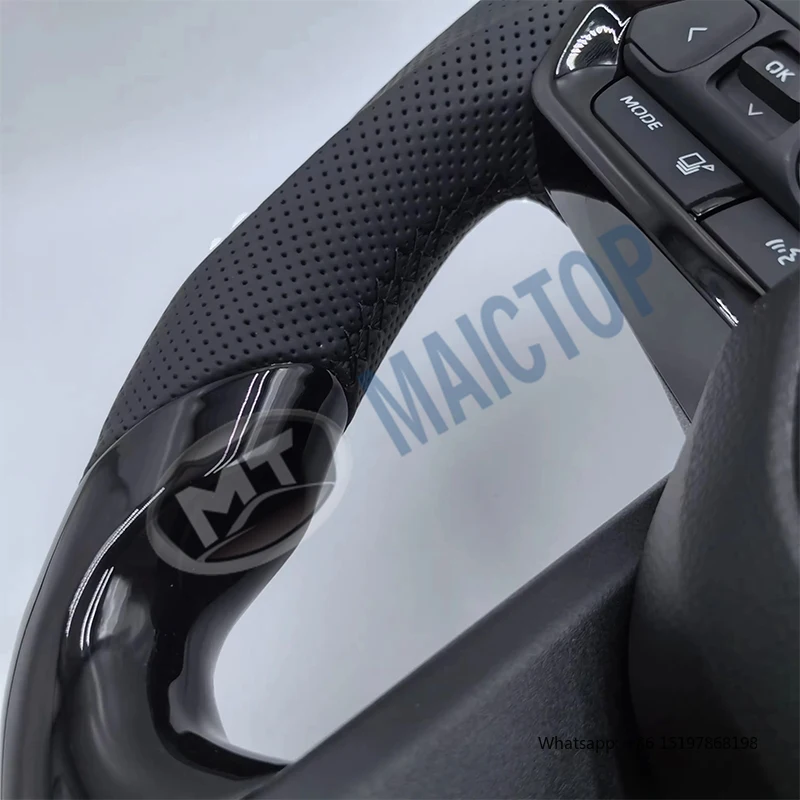 Maictop New Sports Style Leather Carbon Steering Wheel Cover 2008-2021 for Toyota Land Cruiser LC79 LC76 LC70 LC300 GR Style