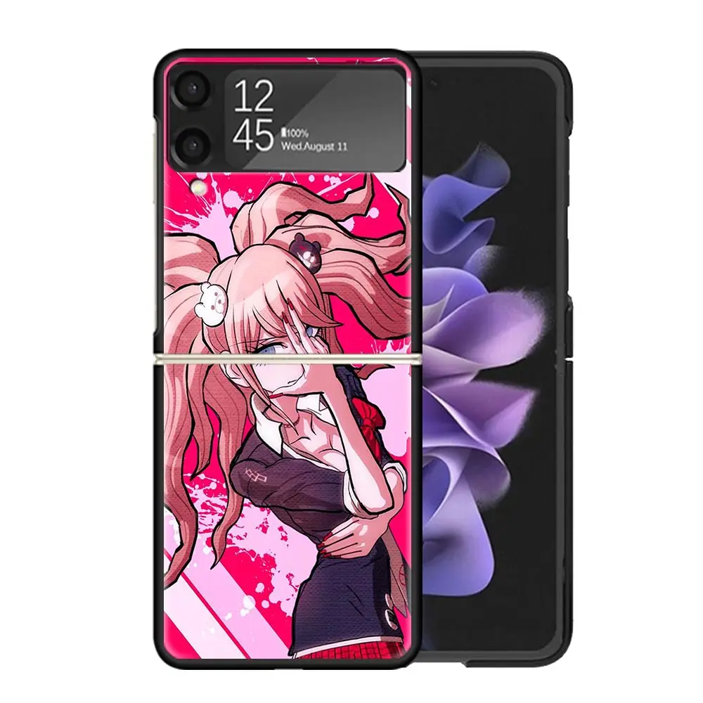 Danganronpa Enoshima Junko funda de teléfono transparente para Samsung Z Flip 5 4 3 Galaxy ZFlip 6 5G cubierta dura de impresión a prueba de golpes TPU PC Coque