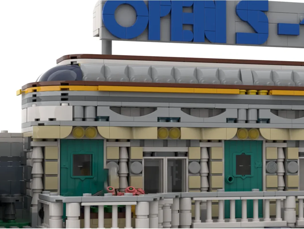 Moc Bausteine Street View Architektur Modell Ziegel Motel Technologie Modulare Bausteine Festival Geschenk Spielzeug DIY Set