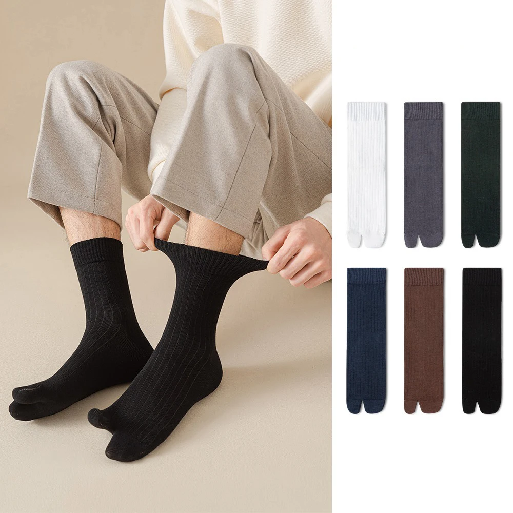 

3 Pairs Unisex Split Toe Socks Cotton Breathable Comfort Business Casual