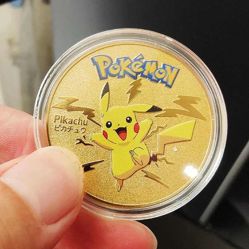 Monedas conmemorativas de Pokémon, 8 Uds., monedas de Metal, moneda conmemorativa de Anime, Charizard, Pikachu, tarjetas doradas de Pokémon, moneda redonda de Metal, juguete
