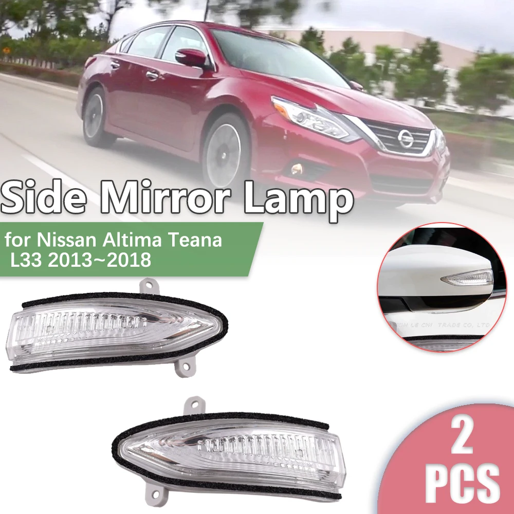 

2pcs for Nissan Altima Teana L33 2013~2018 2014 Car Rearview Side Mirror LED Turn Signal Indicator Lamp Light Part Accessories