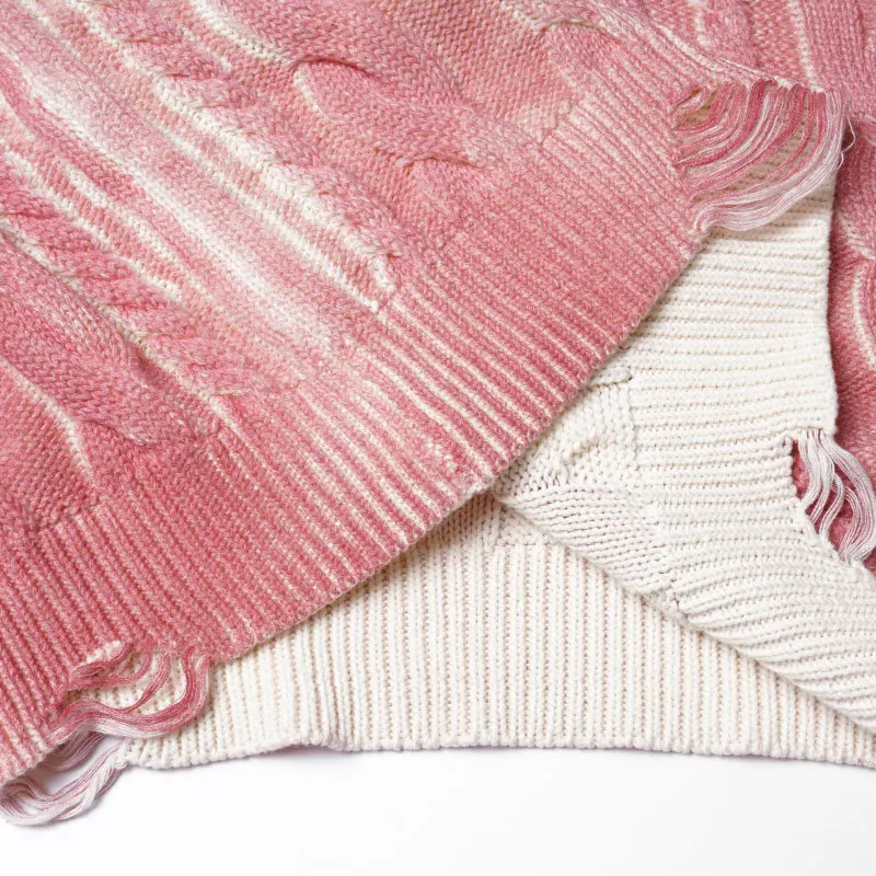 빈티지 스웨터 Y2K 그런지 찢어진 구멍 니트 풀오버 점퍼 streetwear 힙합 하라주쿠 펑크 고딕 캐주얼 루즈한 스웨터