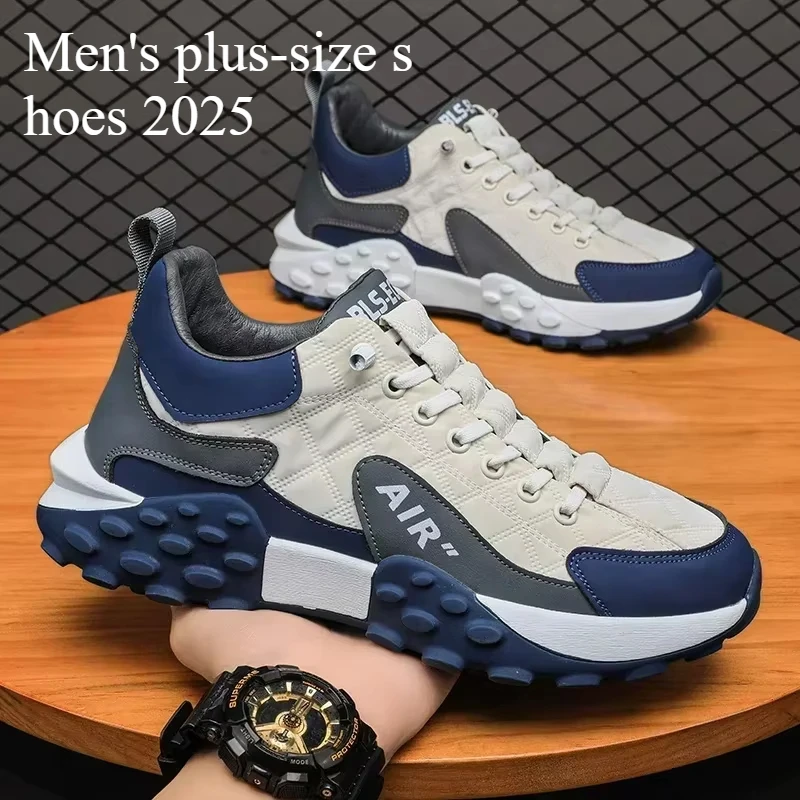 Stylish Men's Vulcanize Shoes for Leisure and Running in 2025, Thick-Soled Casual Sneakers