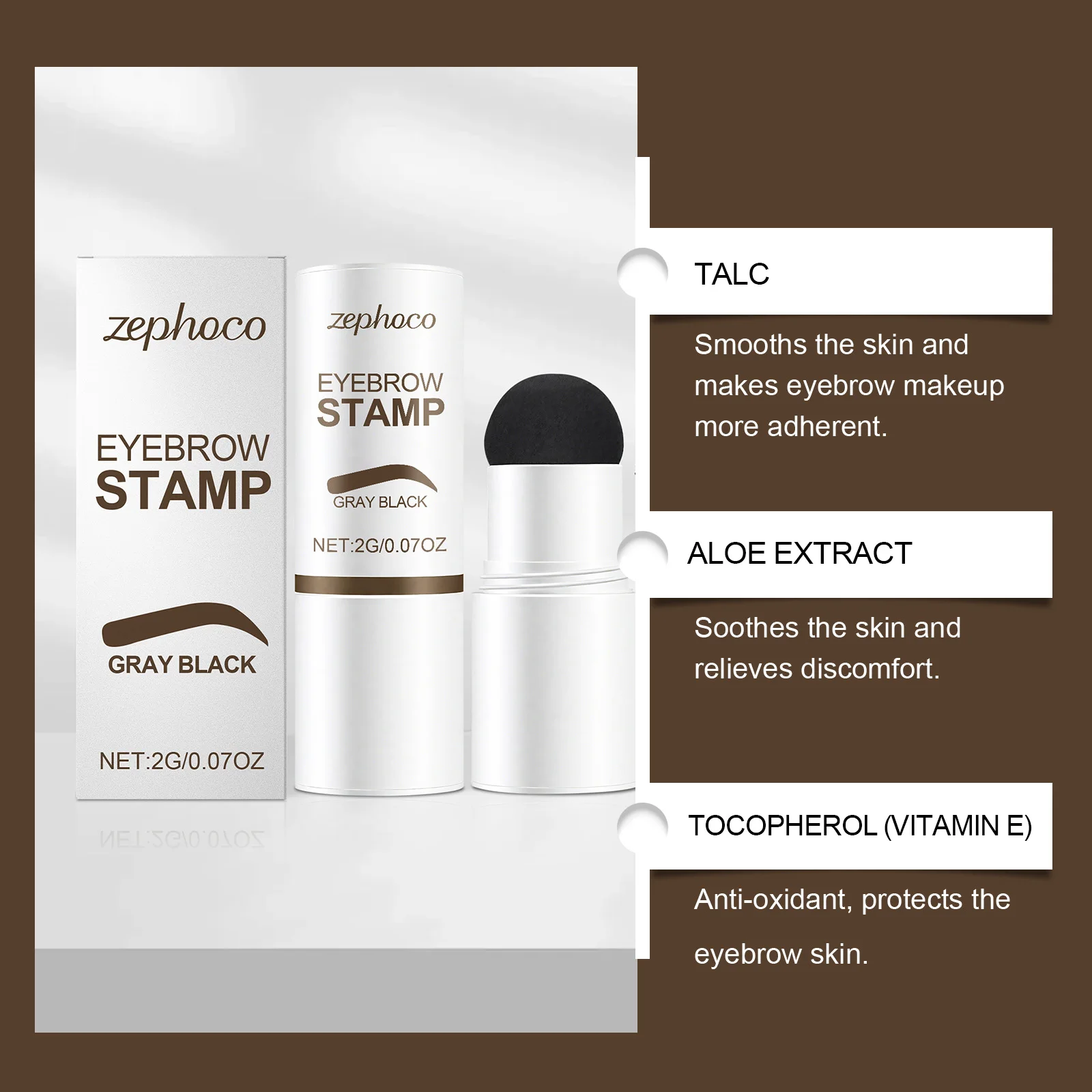 Eyebrow Stamp Kit Gray Black Waterproof Long Lasting Natural Look Perfect Brows Easy for Beginners with Stencil Powder Brush