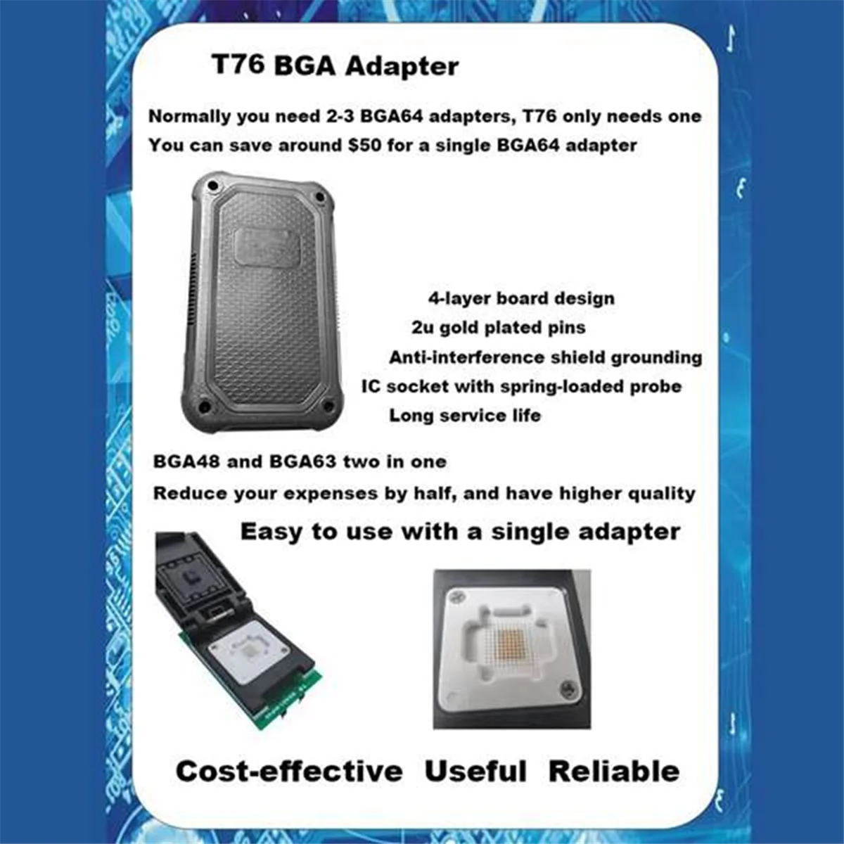 【Price Drop】para programador XGecu T76 USB3.0 compatible con EEPROMNAND NOR EMMC BGA,Minpro/TL866II/programador con toma de grabación de cables