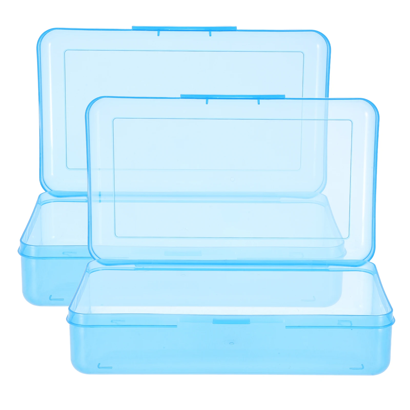 

2 Pcs Plastic Pencil Case Artist Aesthetics Cute Blue Storage Clear Holder