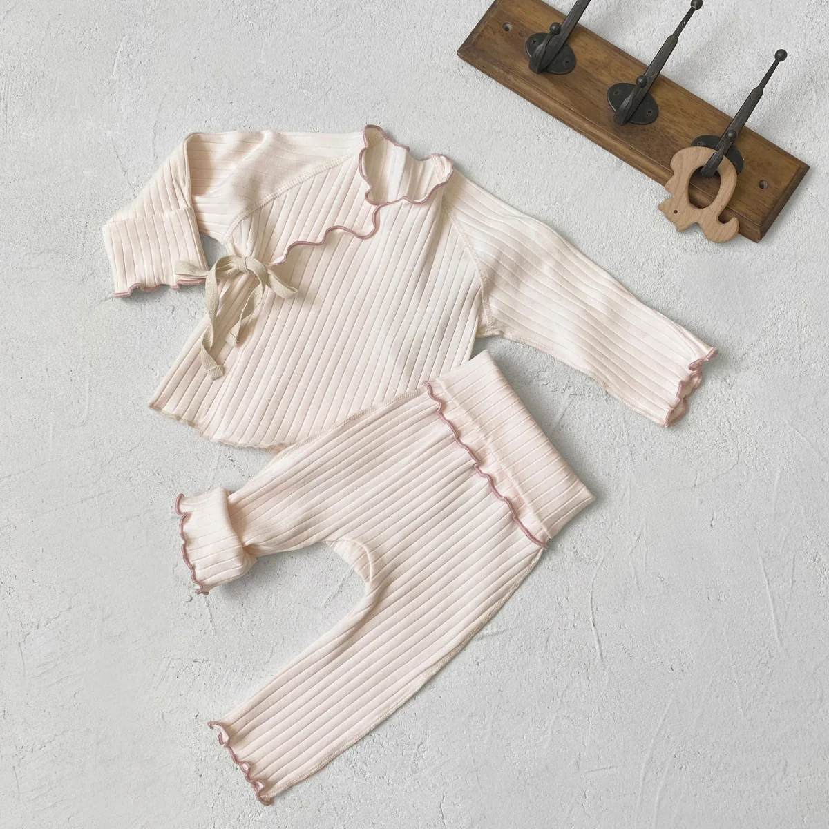 0-24M Newborn Kid Baby Boy Girl Clothes Set Autumn Winter Long Sleeve Top Pant Suit Cotton Two Piece Pajamas Set PJ Outfit