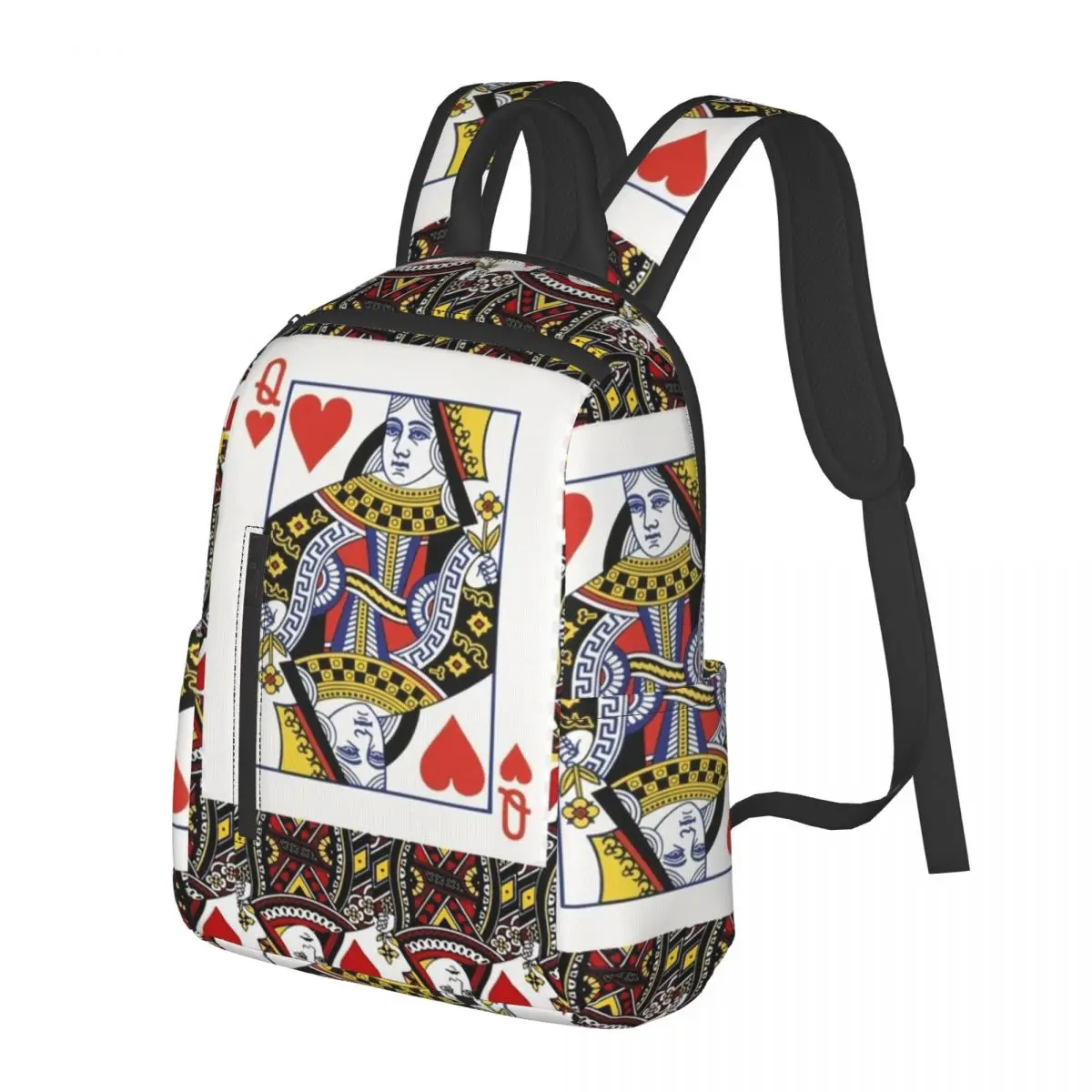 Casino Nights Red Queen Of Hearts Student Backpack School Bag Hiking Travel Daypack for Men Women Bookbag Shoulder Bags
