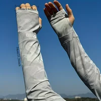 1pair Ice Silk Arm Sleeves Loose Fit,Summer Cooling UV Protection Arm Covers for Men,Extended Sleeves for Fishing Outdoor Sports 2