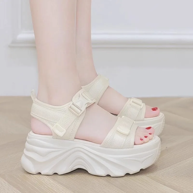 New Beach Women Platform Sandals Designer Elevated Breathable Sneakers Fashion Buckle Wedge Women High Heels Shoes Zapatos Mujer - view 6