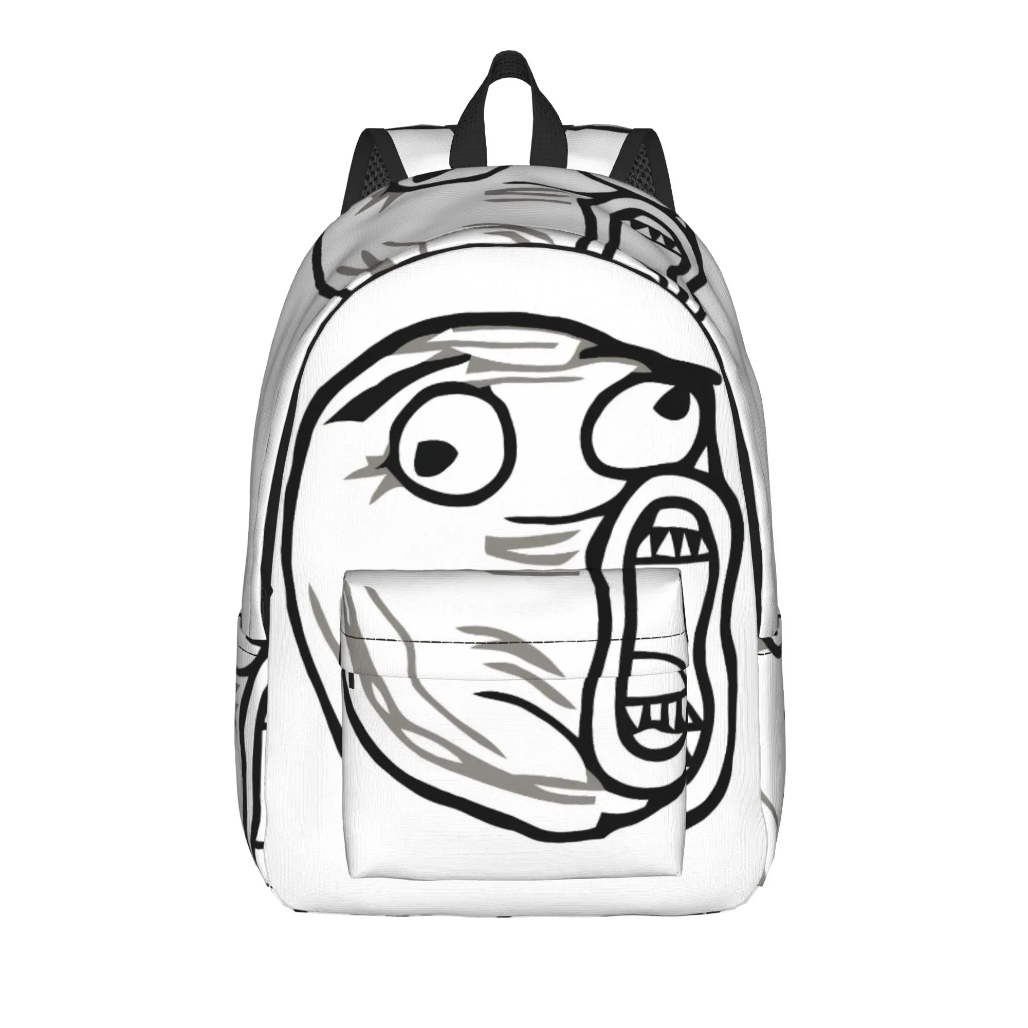 Funny Trollface  Backpack for Men Women Teenage High School Hiking Travel Daypack  Laptop Computer Shoulder Bag Gift