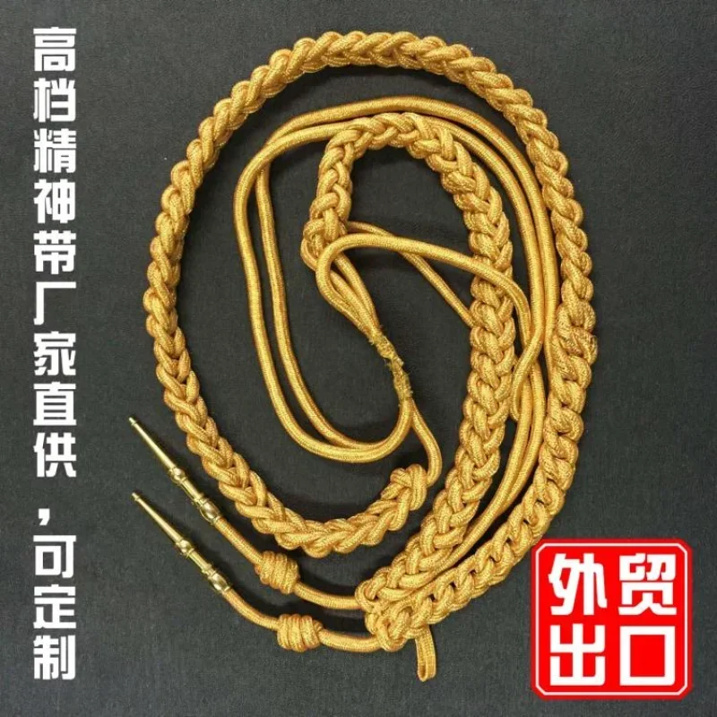 High end gold wire ribbon elf, military soul ribbon, woven metal honor guard hanging rope ribbon