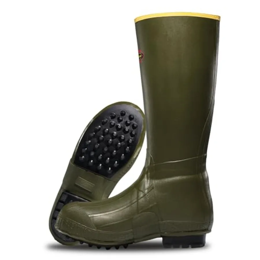 

LaCrosse Burly 18" Waterproof Work Boots for Men - 100% Waterproof Rubber with Insulating Wool Felt Midsole and High-Traction A
