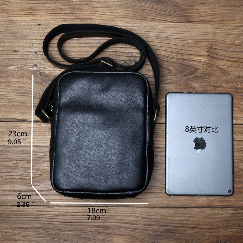 NZPJ Echtes Leder Herren Umhängetasche Lässige Umhängetasche Natürliches Rindsleder Vertikale Herrentasche Trend Tablet Computertasche – Detail 2