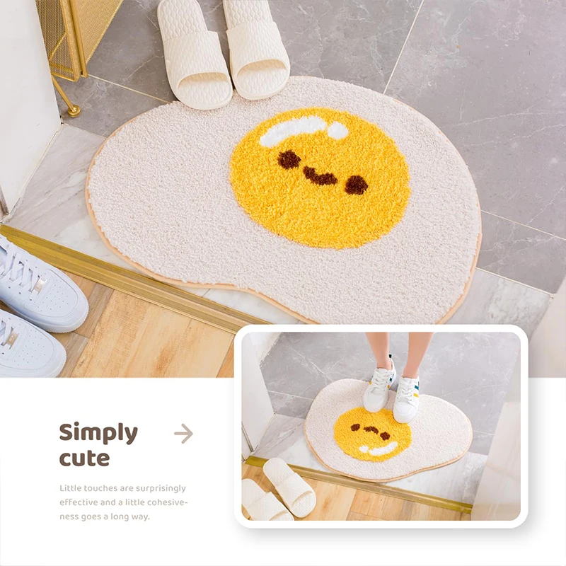 Cartoon Carpet Egg Pattern Floor Mat Entrance Mat Bathroom Household Door Mat