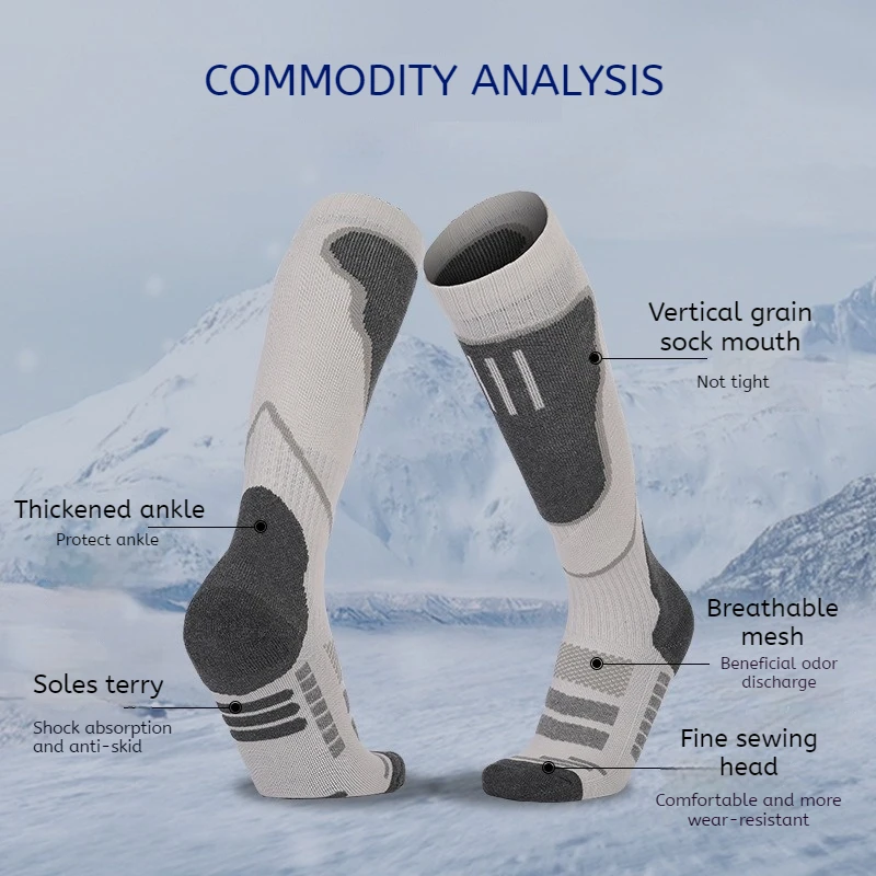 Winter High Socks Men's Outdoor Women's Hiking Skiing Cycling Warm Adult Non-slip Wear-resistant Football Is Not Tight