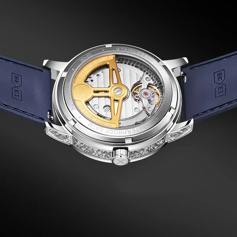 BEXEI 9215 Automatic Man Watch Super Luminous Lily Dial Calendar Mechanical Wristwatches Business Fashion Sapphire Watch Vintage