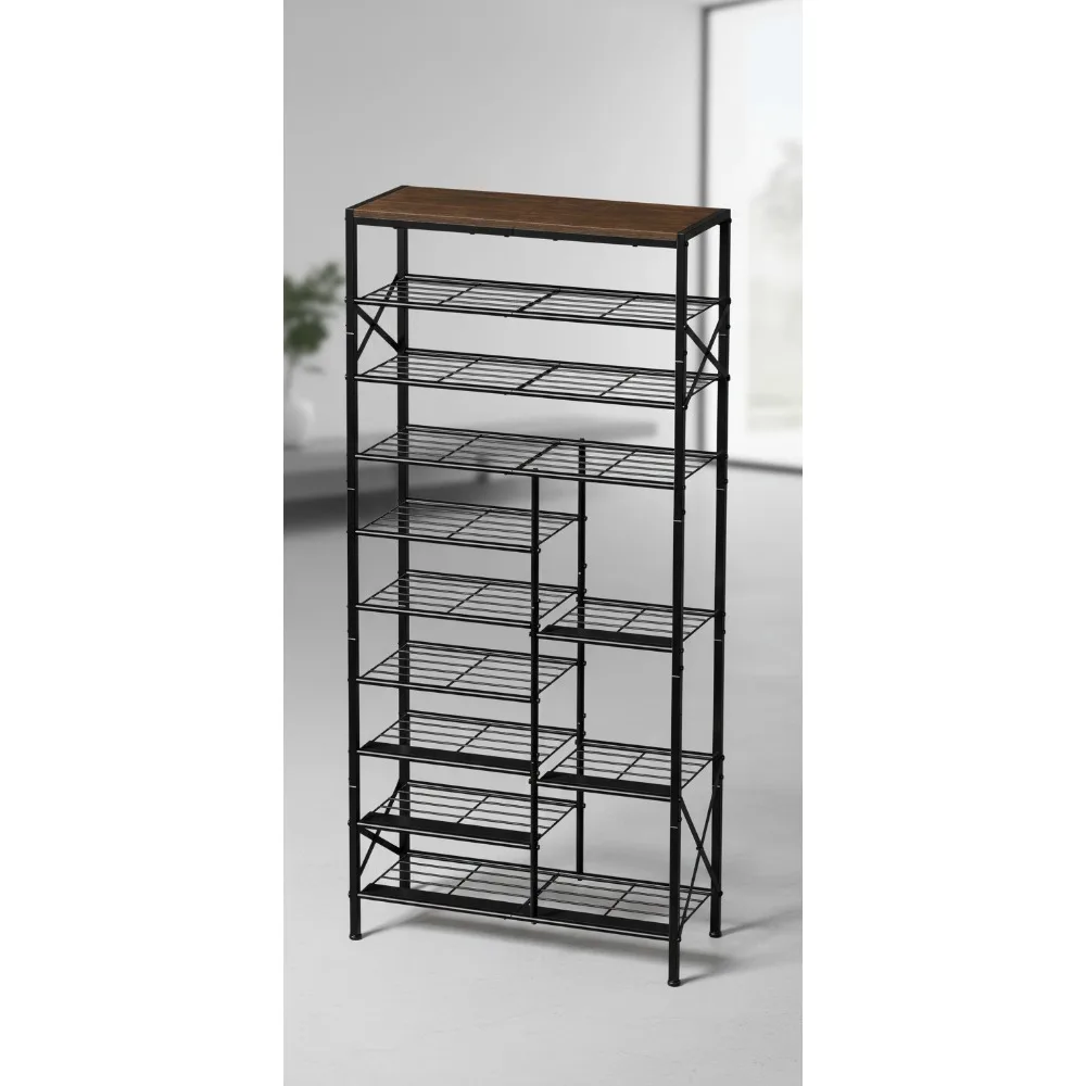 

10-Tier Shoe Rack Organizer, Large Capacity Holds 30 Pairs, Durable for Entryway Closet Hallway Dorm Room
