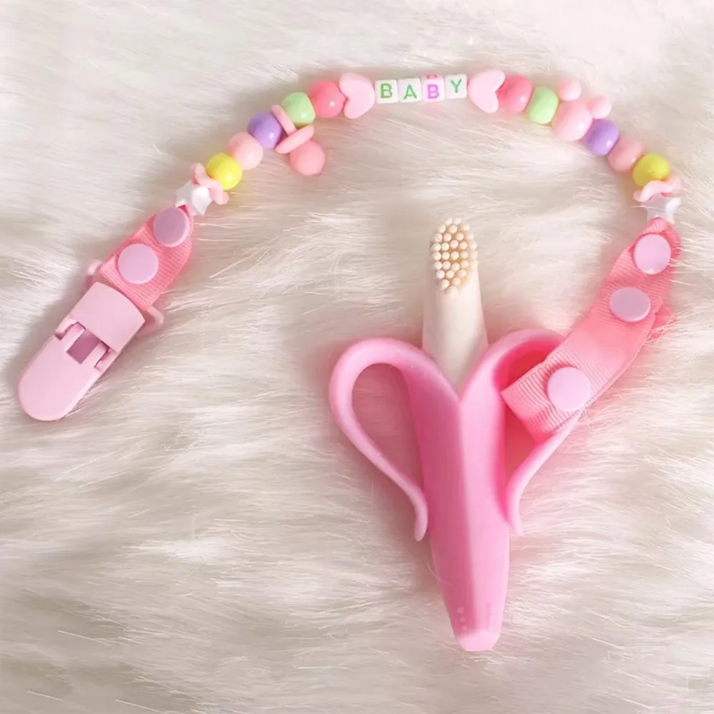 Baby Pacifier Clip Chain Newborn Dummy Holder Beads Anti Lost Soother Teether Boys Girls Cute Nursery Daily Pacifiers Leashe