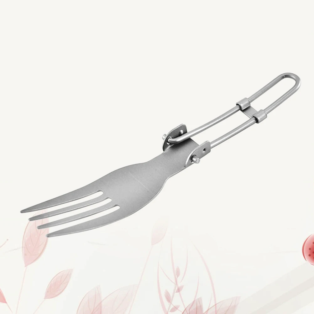 

Folding Fork Durable Picnic Utensil Collapsible Table Ware Travel Titanium Foldable Portable Camping Cutlery