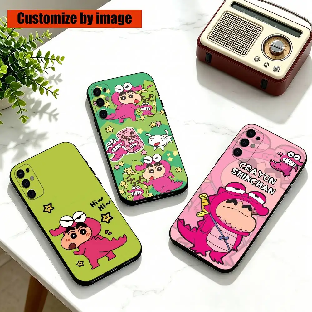 A-Crayon Shin-PC C-chan Cartoon   Phone Case Black Silicone Soft For Samsung S25,S24,S21,S22,S23,S30,Ultra,S20,Plus,Fe,Lite