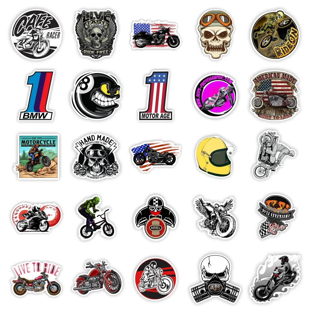 Imagem -02 - American Chopper Graffiti Adesivos para Crianças Decalques Faça Você Mesmo Skate Laptop Motocicleta Telefone Bicicleta Carro Brinquedo 50 Pcs