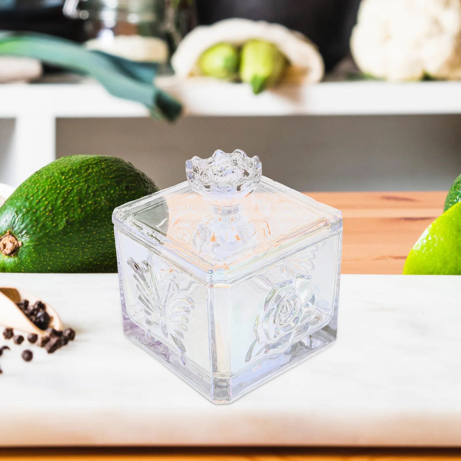 

Glass Sealed Storage Box Large Capacity Transparent Food Container Moistureproof Kitchen Canister Tea Candy Dried Food Storage