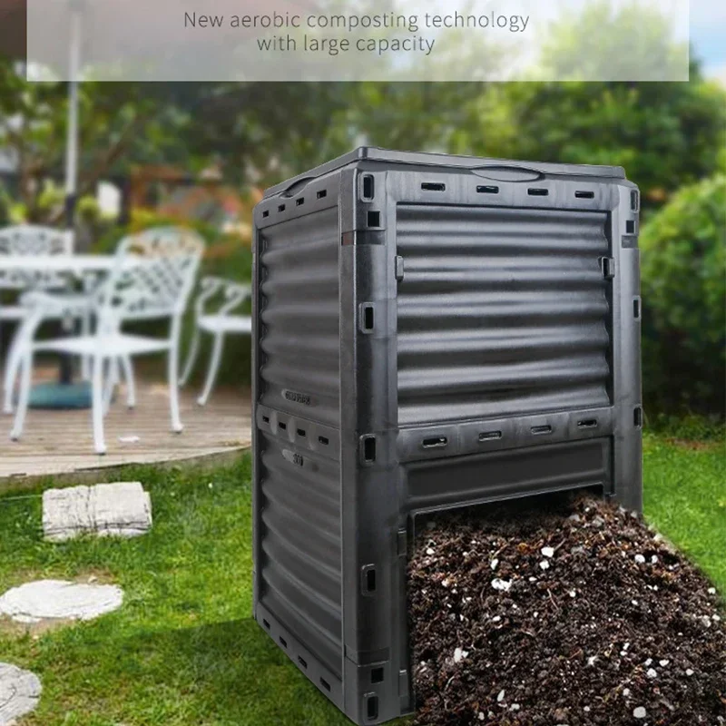 300L 436 Composting Bin Prevent Corrosion UV Resistant Garden Composter Container For Waste Leaf