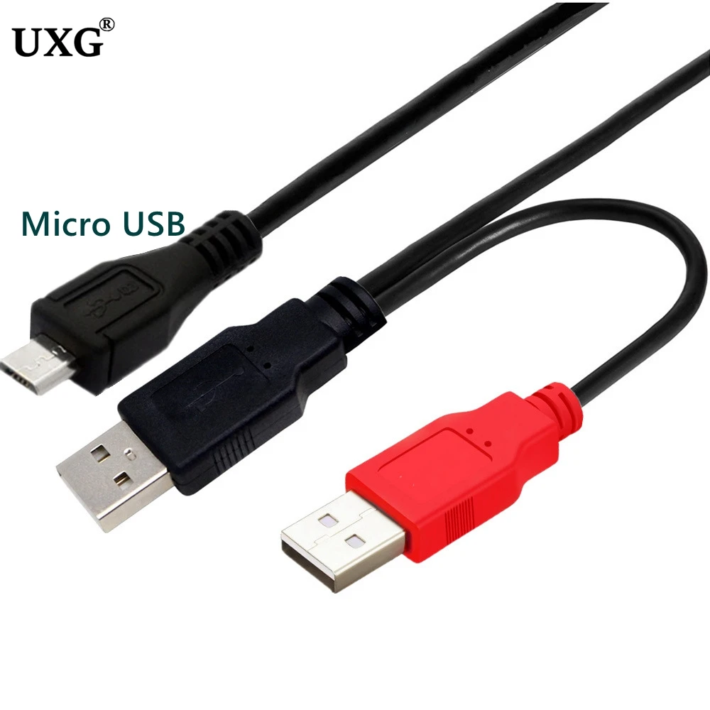 For Mobile Hard Disk Printer Y Type Data Cord Double Head USB-B USB 2.0 Micro Mini 5pin Type-c External USB Power Supply Cable