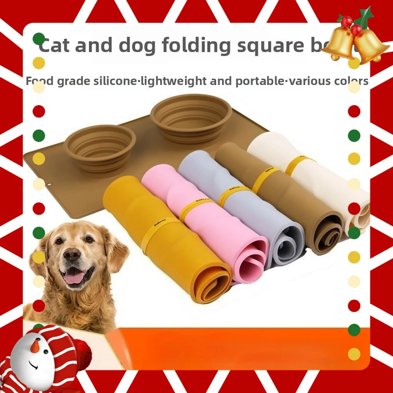 

Portable Silicone Collapsible Dog Bowl - Non-Slip Pet Food Water Dish for Travel Camping,43x25cm (Foldable, BPA Free,Easy Clean)