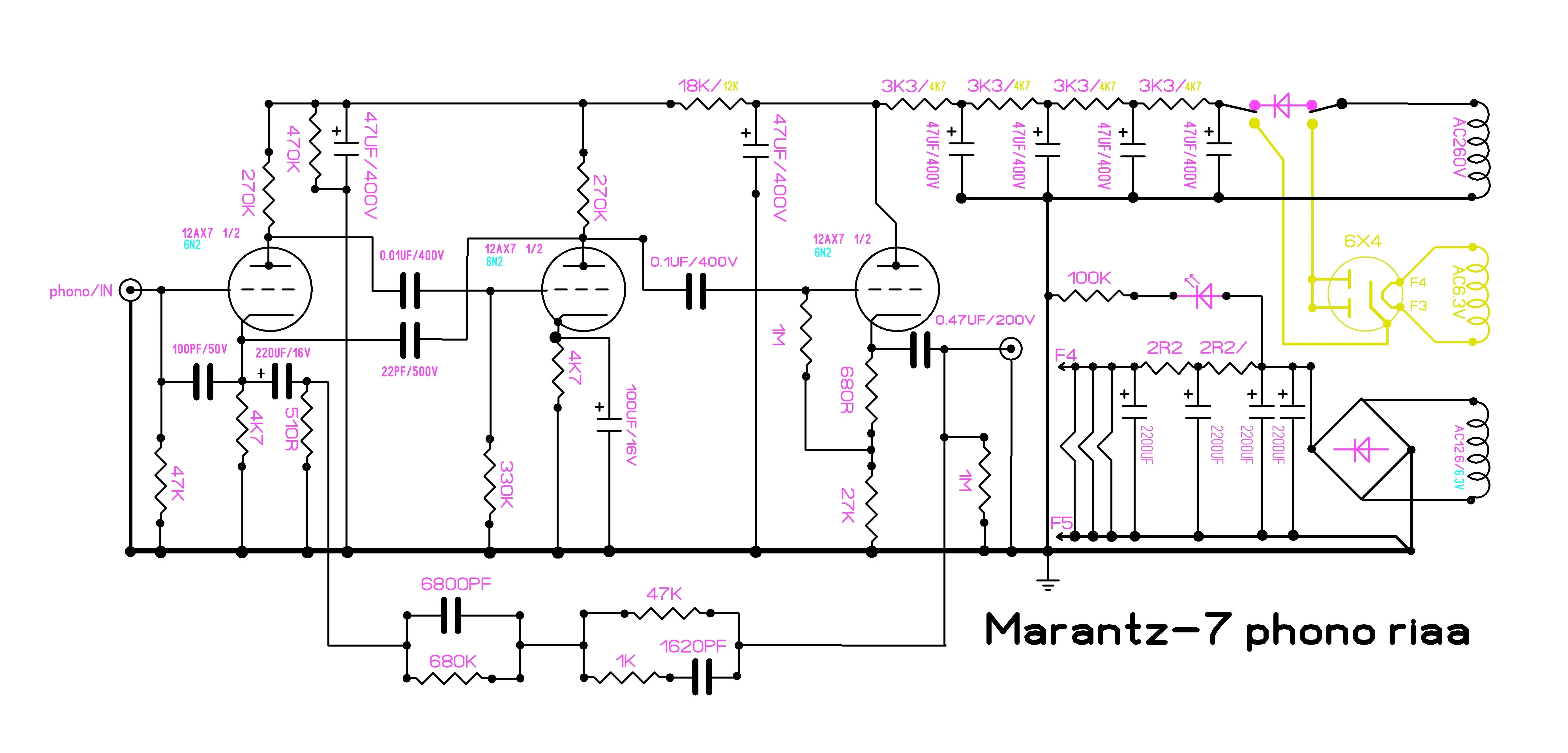 Basado en el circuito Marantz-7 HiFi M7 12AX7 tubo de vacío RIAA Kit de placa amplificadora de sonido Phono