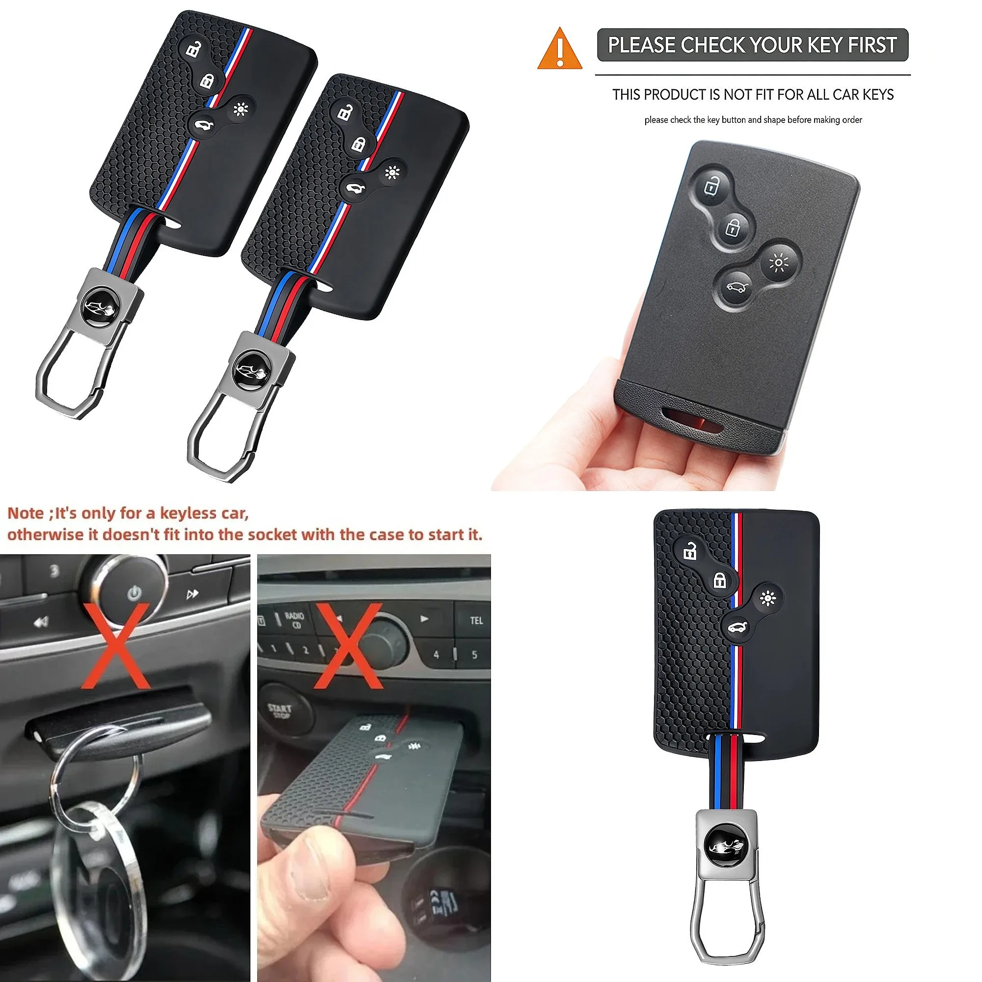 Silicone Remote Car Key Fob Cover for Renault Duster Captur Clio Logan Megane Koleos Scenic Zoe