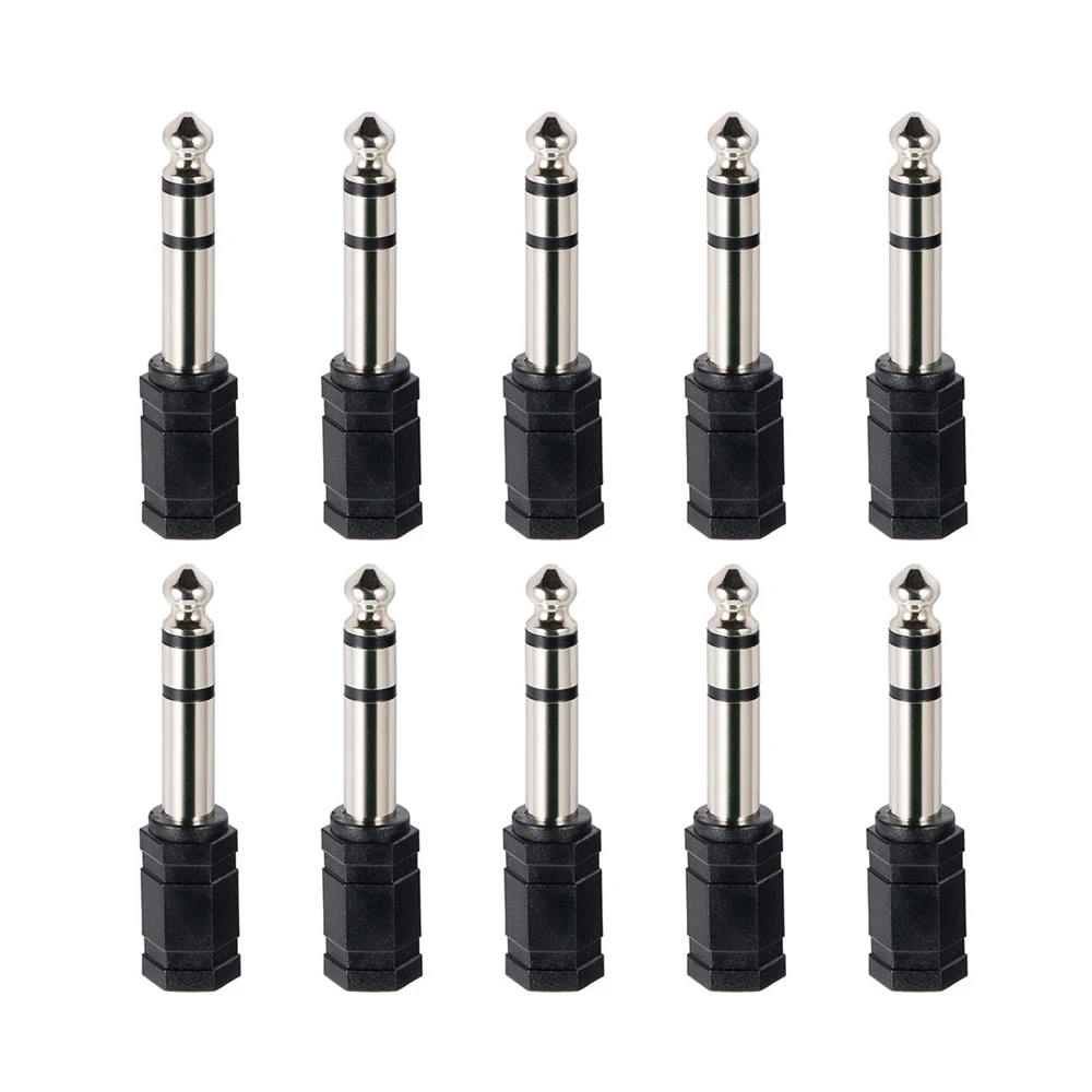 

10Pcs/Lot Mono Plug 6.35mm Male to 3.5mm Female Stereo Jack Female Audio Converter Adapter