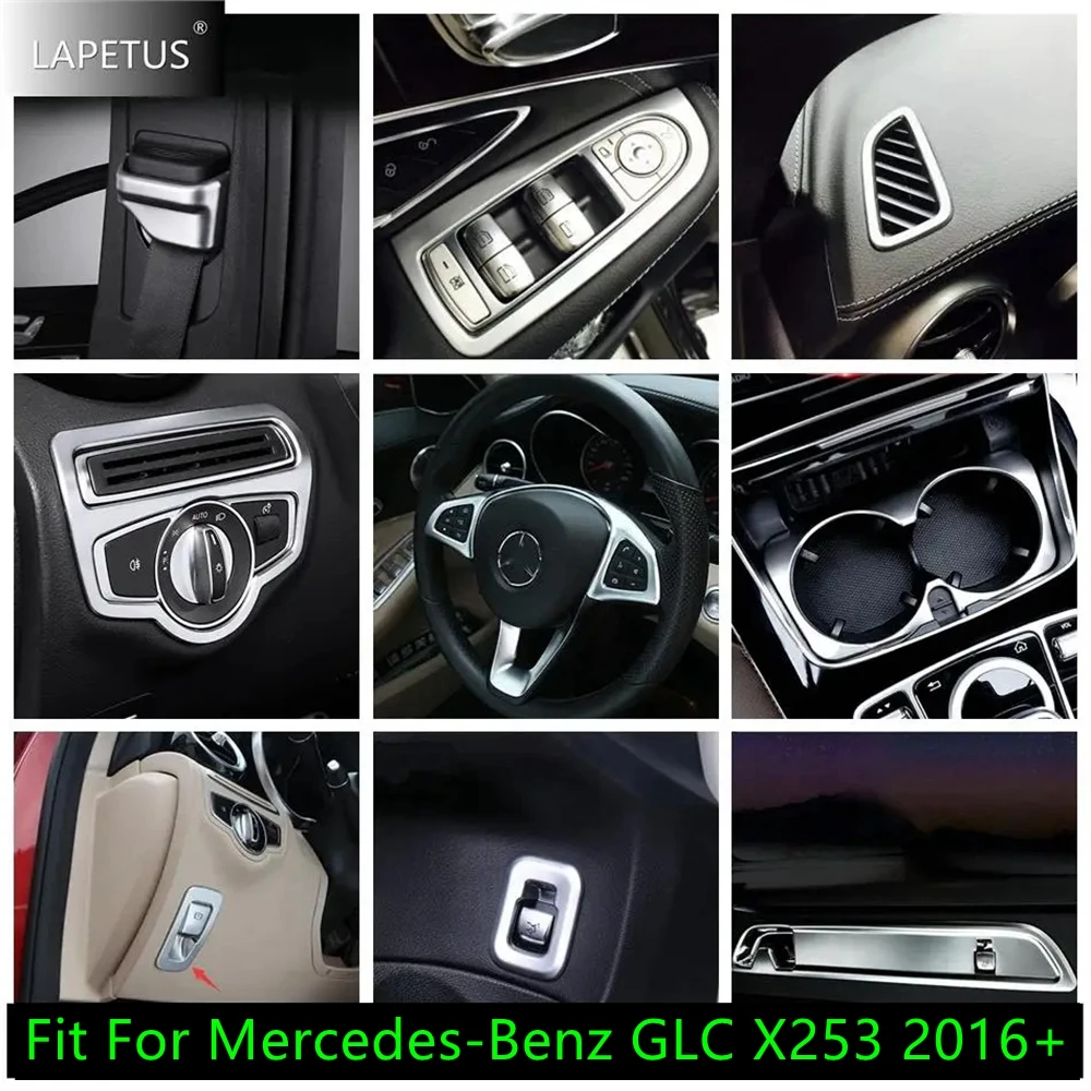 

Head Lights Switch / Steering Wheel / Window Lift Button Cover Trim For Mercedes-Benz GLC X253 2016 - 2021 Matte Car Accessories