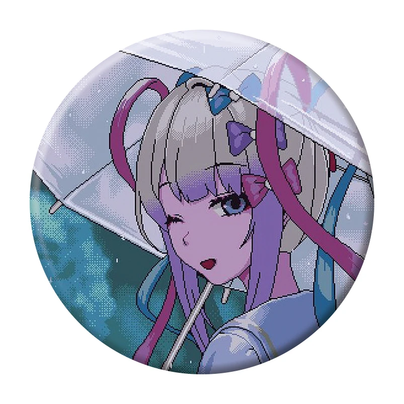 Game Brooch Pin NEEDY GIRL OVERDOSE KAnge ‌Rain Cartoon Cute Anime Character Button Badge for Backpack Accessories Fans Gift