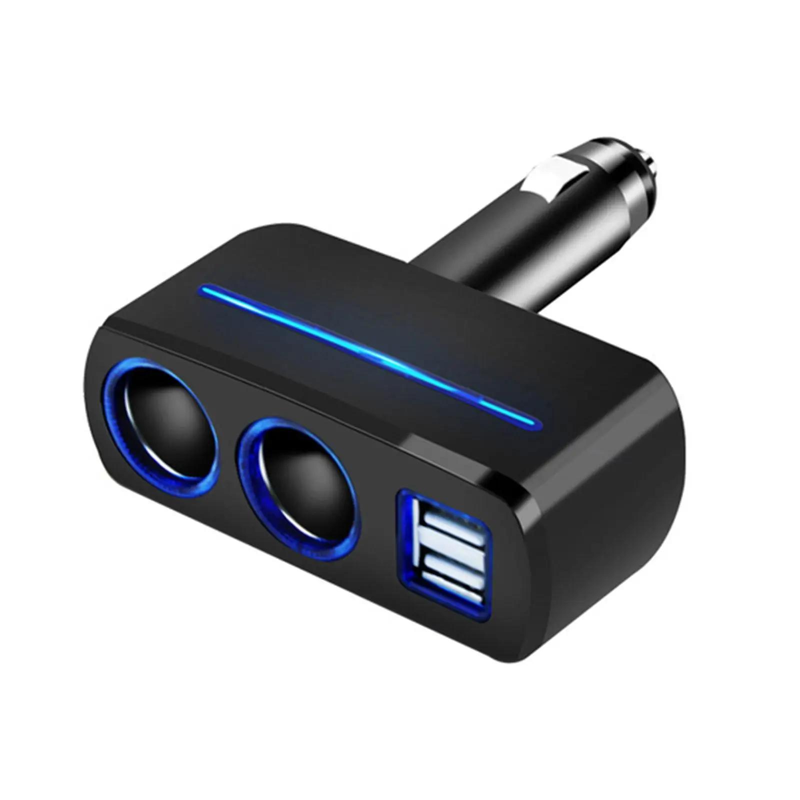 Universal Dual USB Car Charger Adapter - 12V/24V Cigarette Lighter Socket Splitter for Vehicles, Powering Multiple Devices E2P1