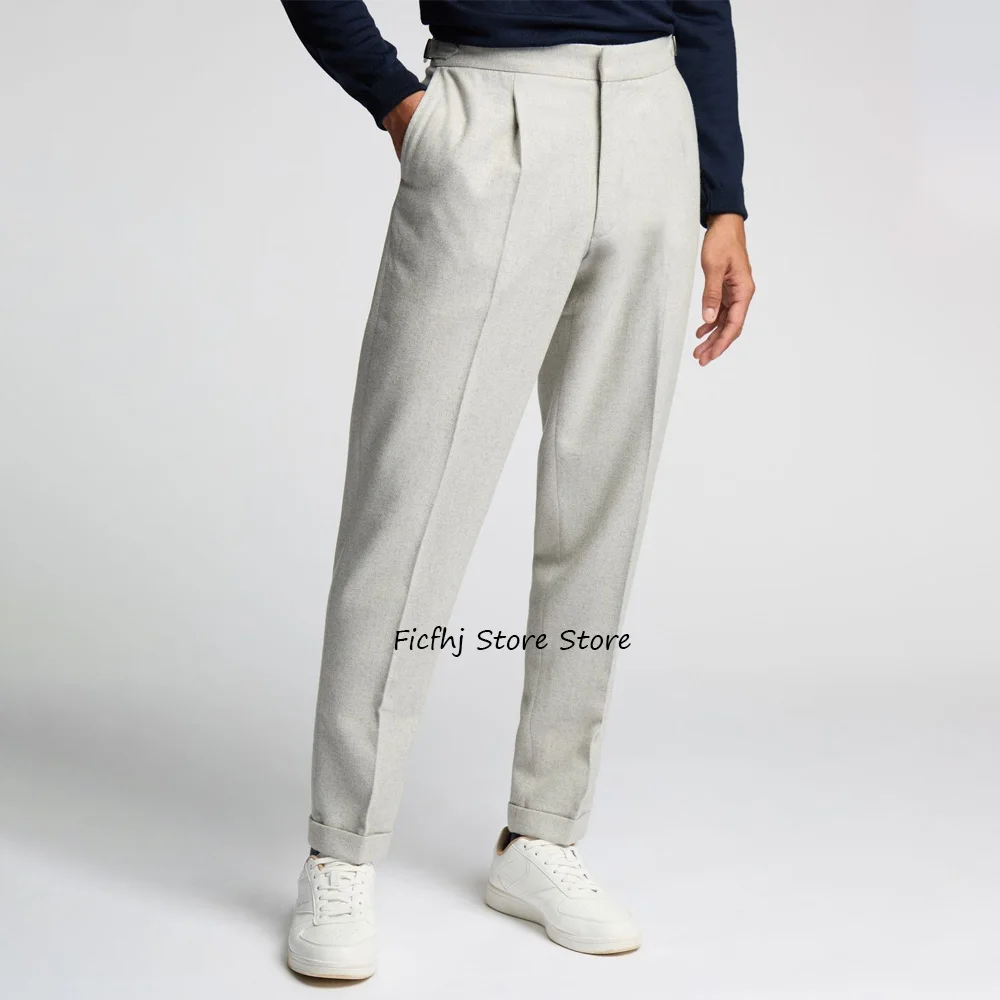 

Мужские брюки для работы, зауженные, приталенные, однотонные, деловые повседневные, прямые, из полиэстера, классические