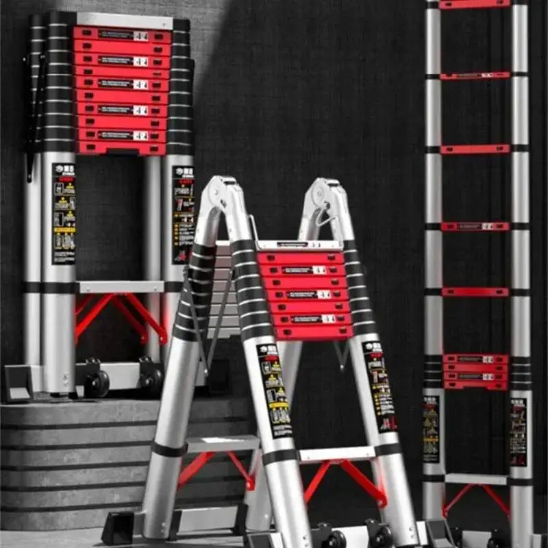 

Home Multifunctional Ladders Lifting Step Herringbone Telescopic Ladder Aluminum Alloy Portable Engineering Folding Ladders A