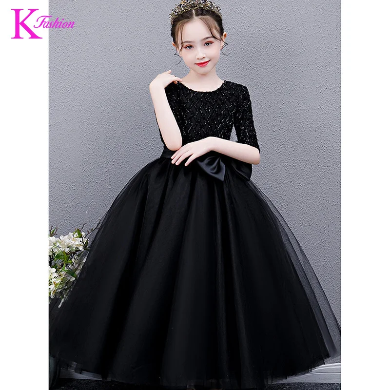 

Праздничные платья для девочек, платье принцессы 2026, сценическое платье для детей, черное, для девочек 1-15 лет, одежда для девочек